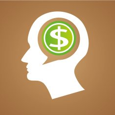 Thinking Head money dollar Vector illustration