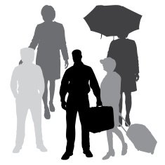 Vector silhouettes of different people N99
