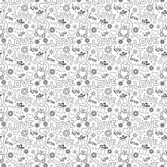 Seamless pattern vector valentines day black and white