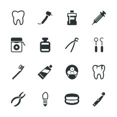 Dental Silhouette Icons N2