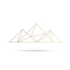 Egypt pyramids icon abstract isolated on a white backgrounds