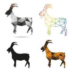 Set of abstract goats vector illustration
