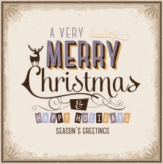 Christmas Greeting Card Merry lettering N6
