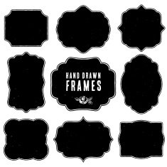 Set of vintage blank frames and labels N2