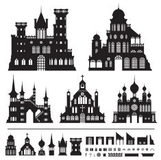 Castle Vintage Vector Set N3