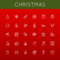 Vector Christmas Line Icons N2
