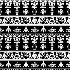 Tribal art Egyptian ethnic silhouettes seamless pattern