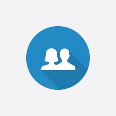 male female Flat Blue Simple Icon with long shadow N2