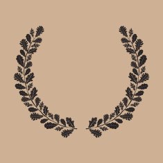 Silhouette of laurel wreath oak leaf