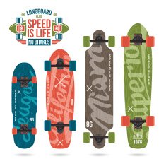 Set of prints on longboard N6