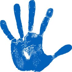 Man left hand print