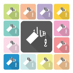Crane Icon color set vector illustration