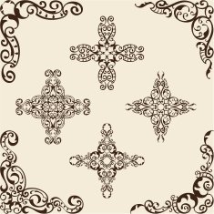 Victorian set of corner elements