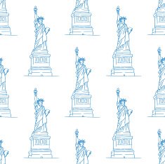 Statue of Liberty seamless pattern