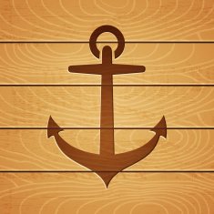 anchor on wooden background