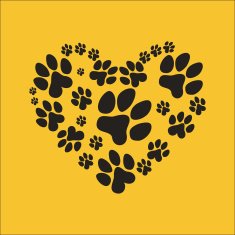 Heart made from paw prints