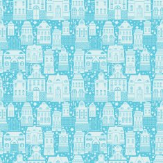 Seamless pattern with fairy tale houses Winter time
