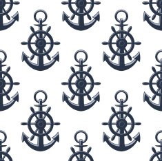Sea anchors seamless pattern