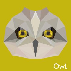Polygonal abstract geometric owl background