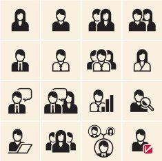 People vector icons set N2