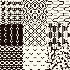 seamless black and white geometric pattern N5