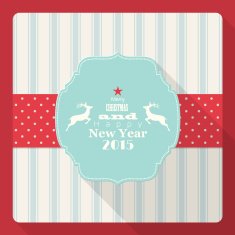 christmas and new year 2015 greeting card with reindeer