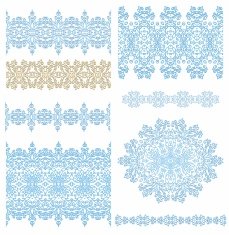 Set of decorative elements in oriental style (vector) N19