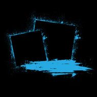 Grunge ink blots blue