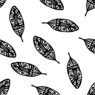 Vintage Feathers Seamless background N25