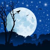Forest Landscape with Moon