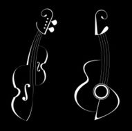 Guitar and Violin - vector icons