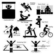 Resort Villa Hotel Holiday Vacation Tourist Activity Pictogram