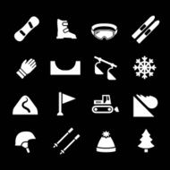 Set icons of skiing and snowboarding N2