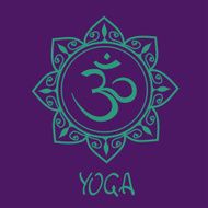 Poster with Om sign label