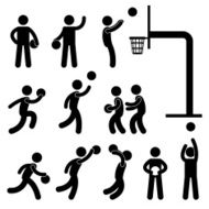 Basketball Player Game Pictogram