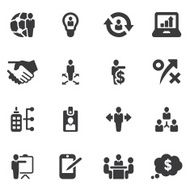 Management and Business Silhouette icons