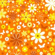 Flowers and butterflies - vector N2
