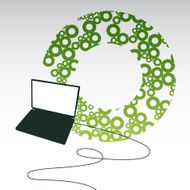 ecological technology laptop abstract illustration