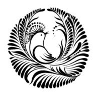 decorative silhouette bird of paradise