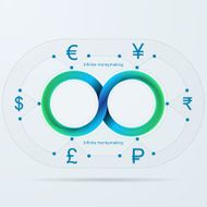 Vector infographic for infinite moneymaking with Mobius stripe N2