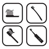 Toothbrush icon - four variations