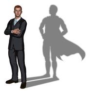 Businessman superhero concept