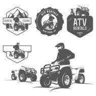 Set of ATV labels badges and design elements
