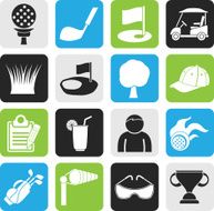Silhouette golf and sport icons N2