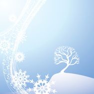 Tree snow scene