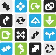 Silhouette different kind of arrows icons