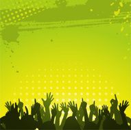 abstract green background and crowd