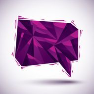 Violet speech bubble geometric icon made in 3d modern style N2