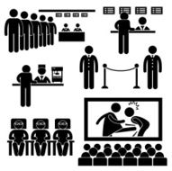 Cinema Theater Movie Film People Pictogram
