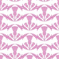 Scottish Thistle Wavy Repeating Pattern Pink